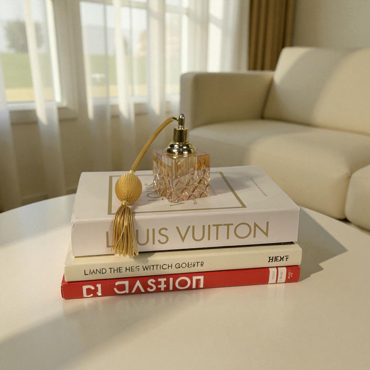 Fısfıslı Kare Parfüm Şişesi - Şampanya