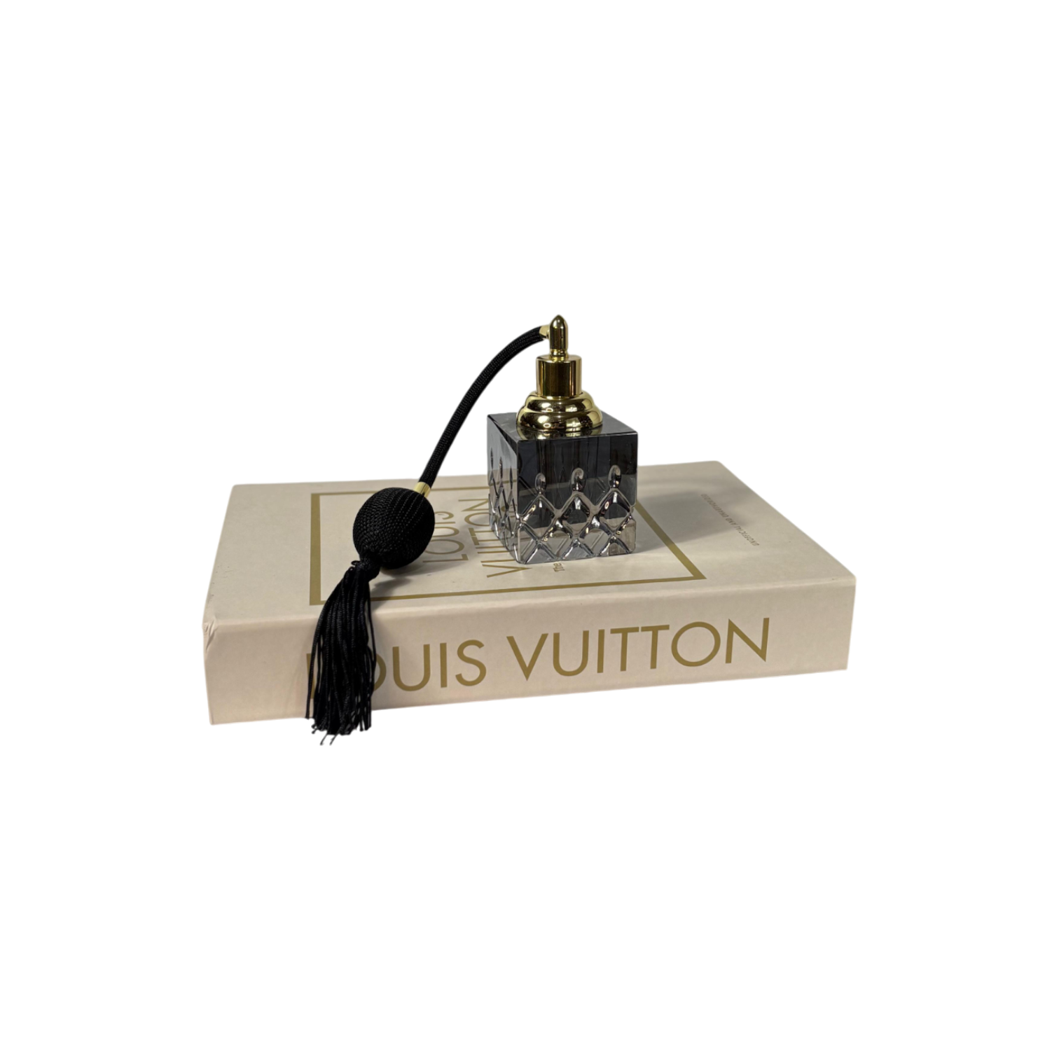 Fısfıslı Kare Parfüm Şişesi - Füme