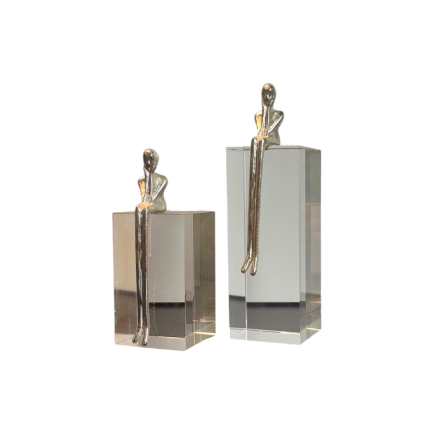 Oturan Adam Set - Gümüş