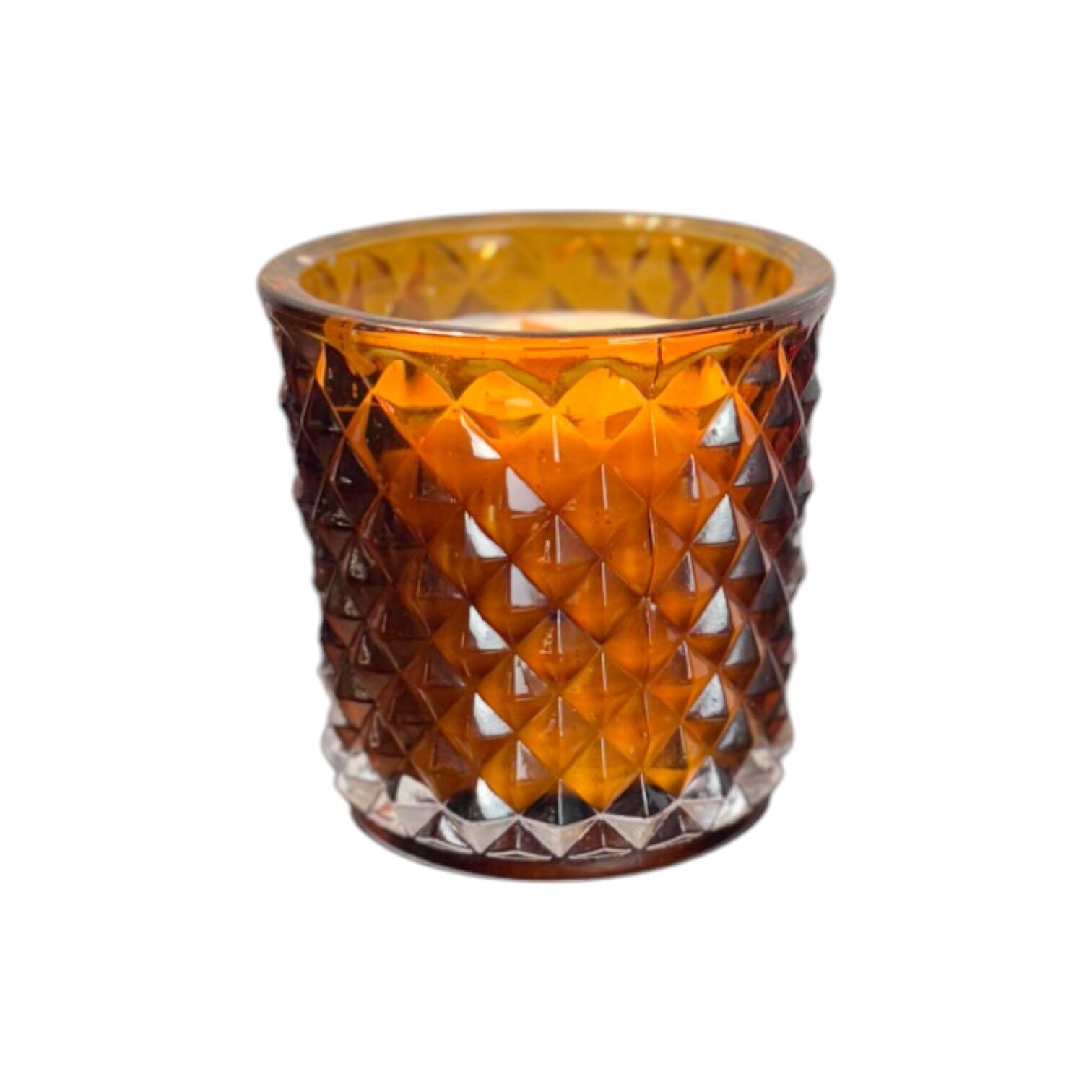 Elmas Desen Cam Mum - Amber
