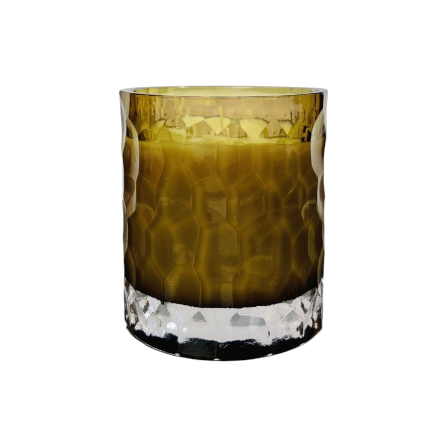 Çakıl Desen Cam Bardak Mum - Yağ Yeşili