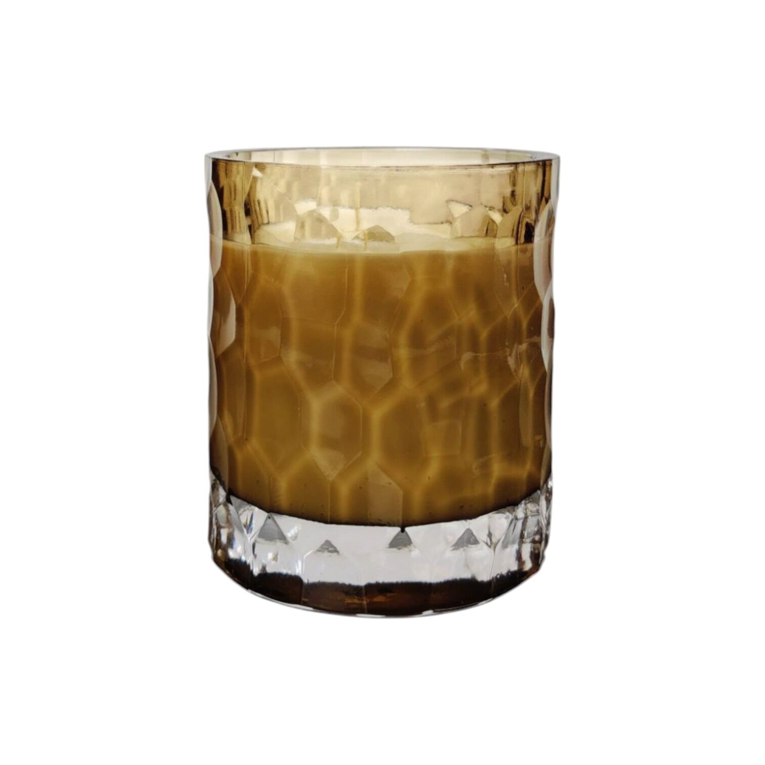 Çakıl Desen Cam Bardak Mum - Şampanya