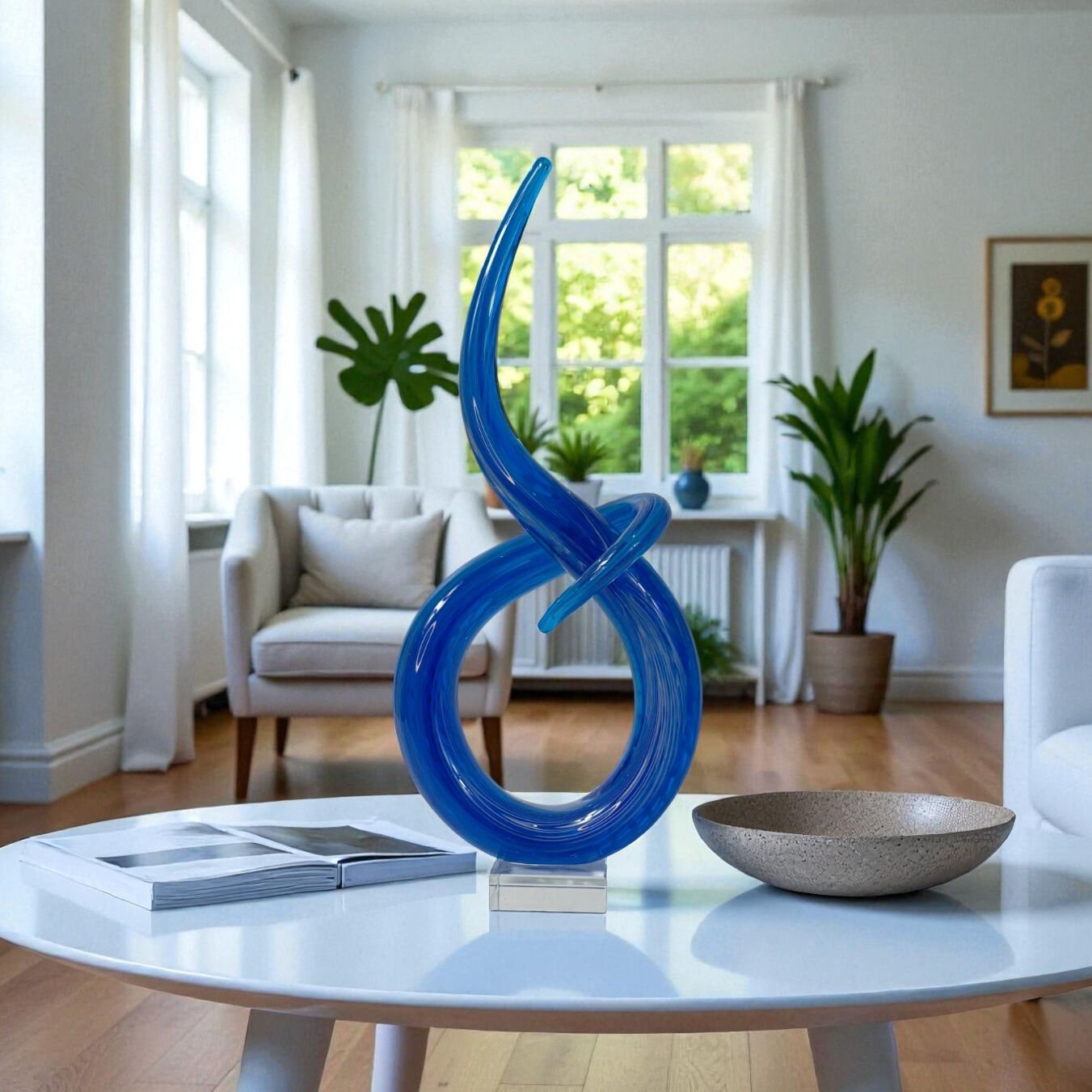 Cam Sarmal Obje - Mavi