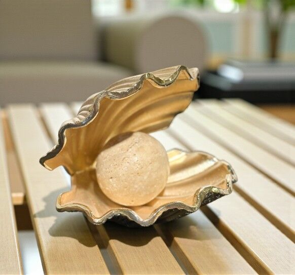 Traverten Toplu Döküm İstiridye - Altın