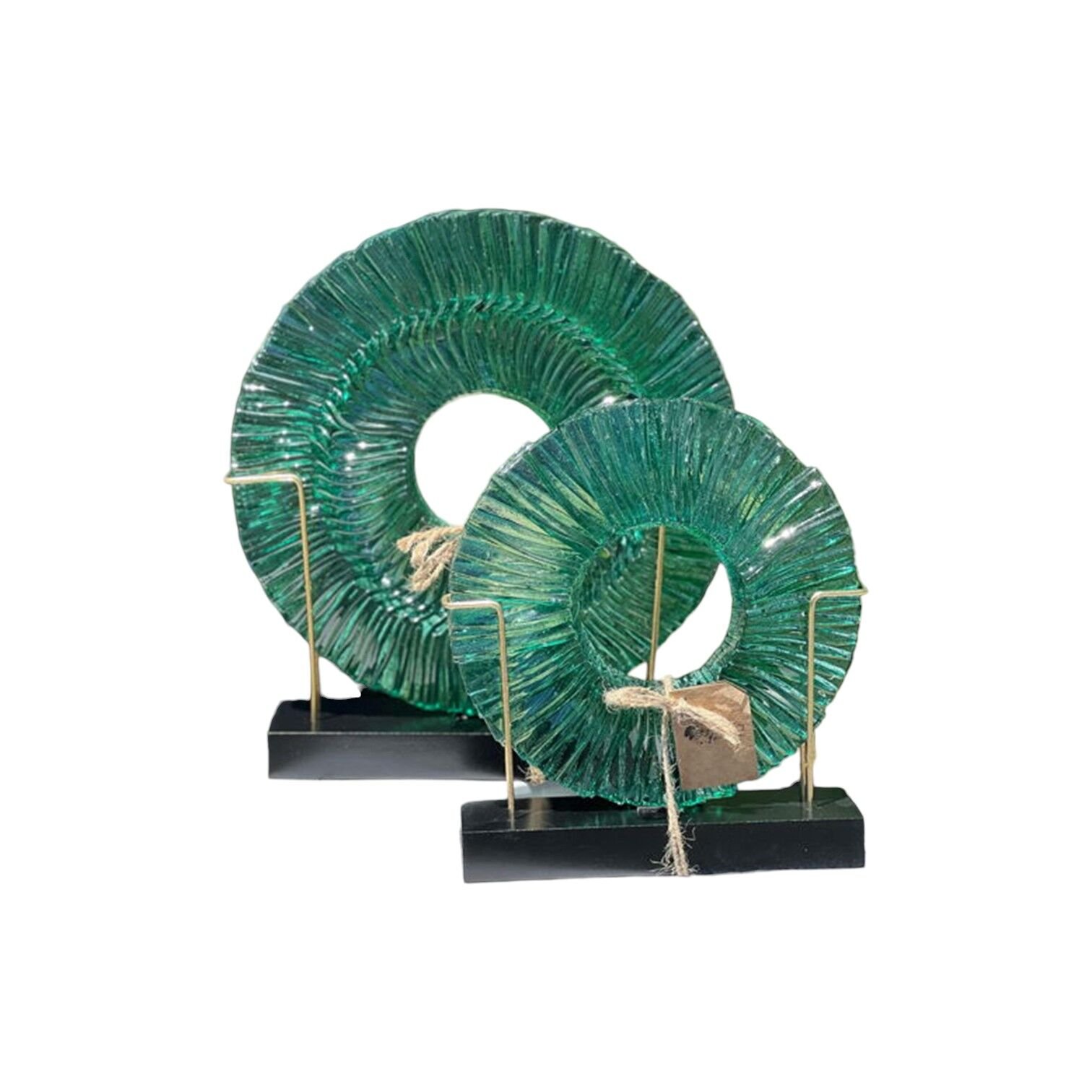 Cam Disk Set (Ahşap Ayak) - Su Yeşili