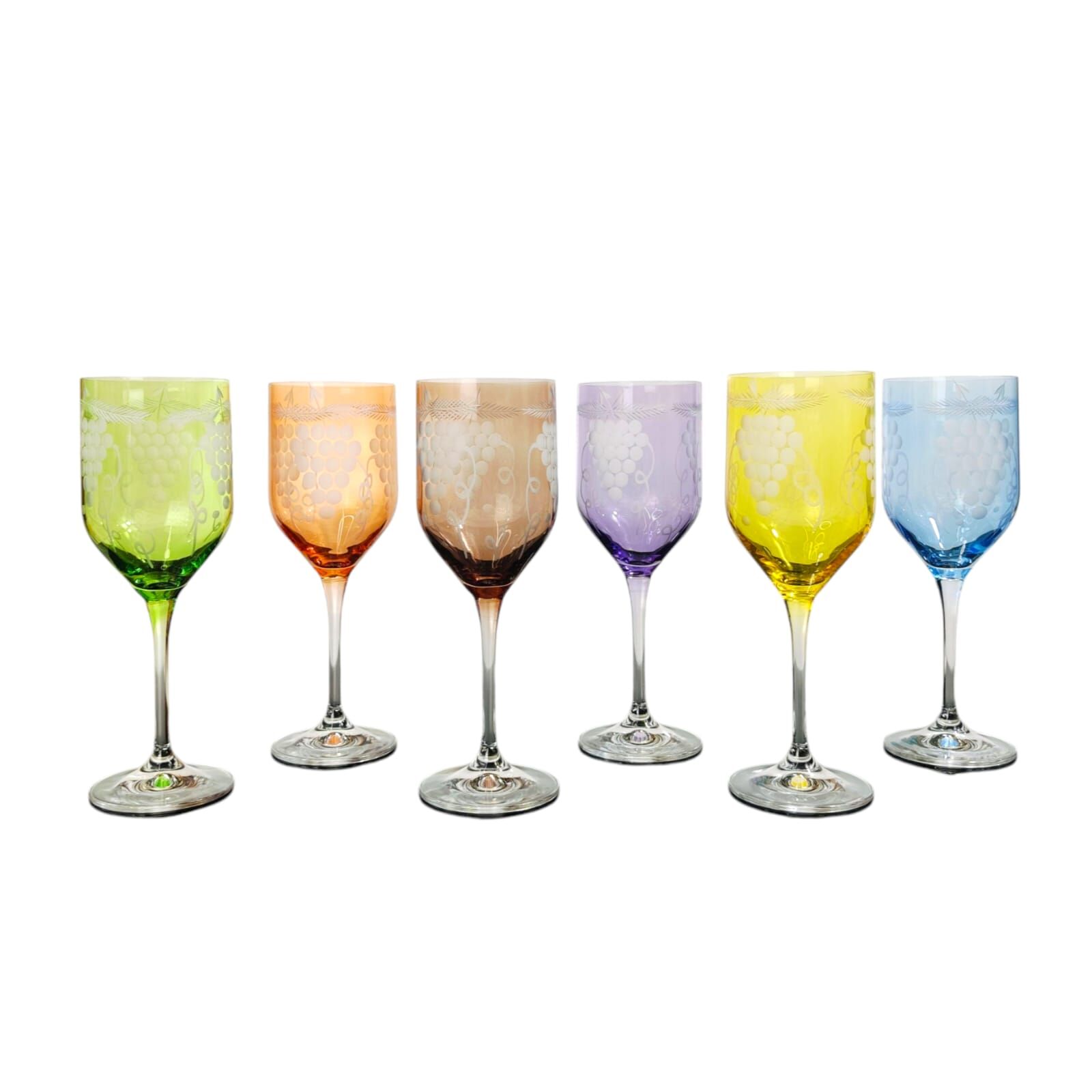 Üzüm Desenli Kadeh Bardak Set