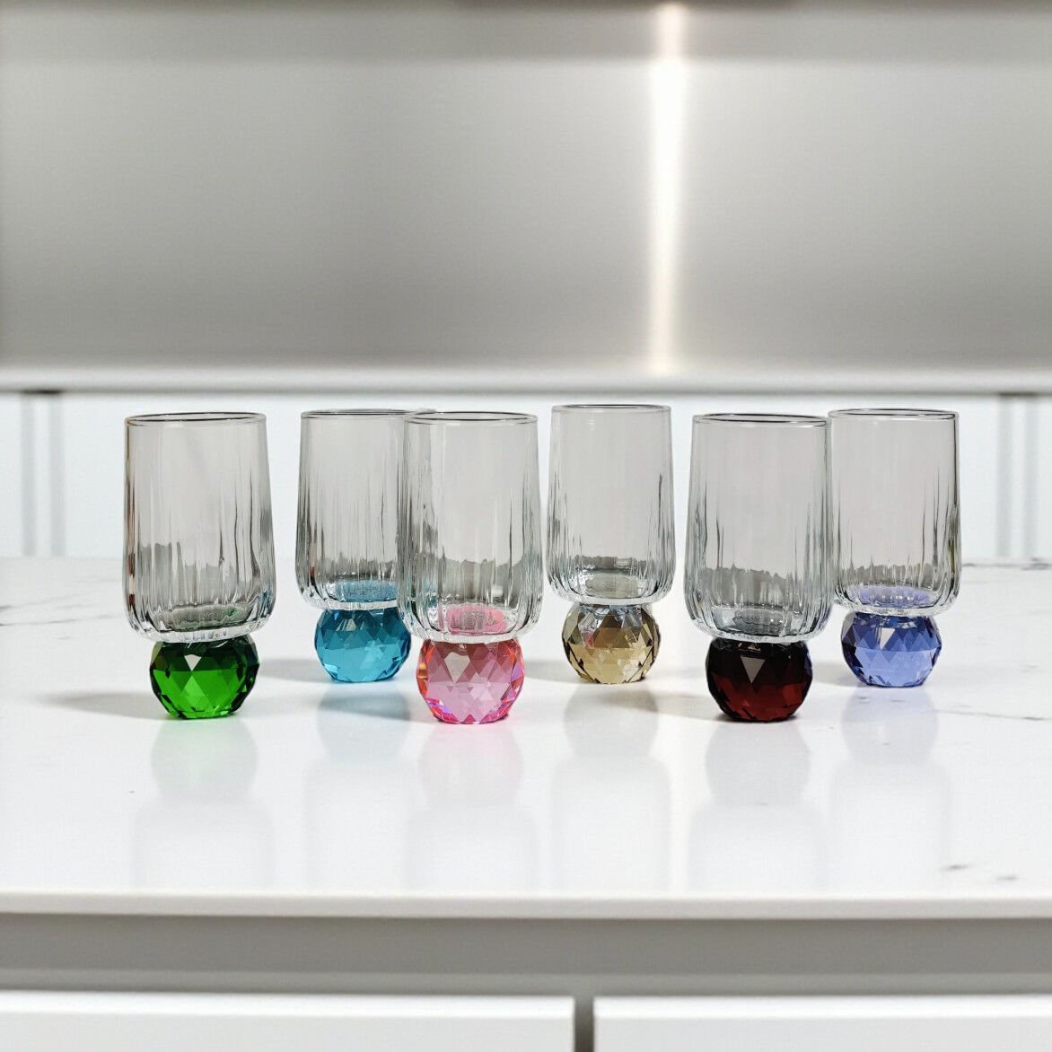 Kristal Tabanlı Kahve Yanı Bardak Seti