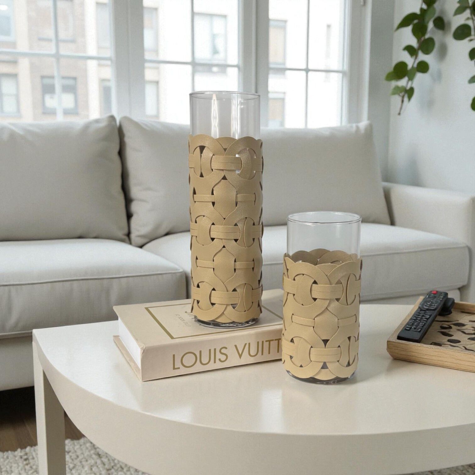 Deri Örgü Detaylı Vazo