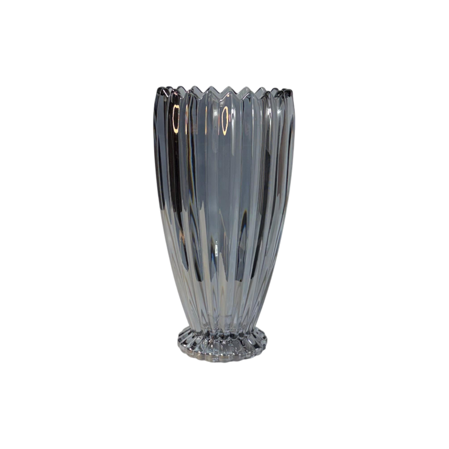 Çizgi Desen Vazo - Füme