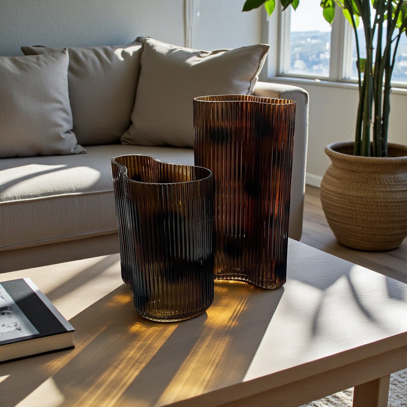 Geçişli Vazo Set - Leopar Desen