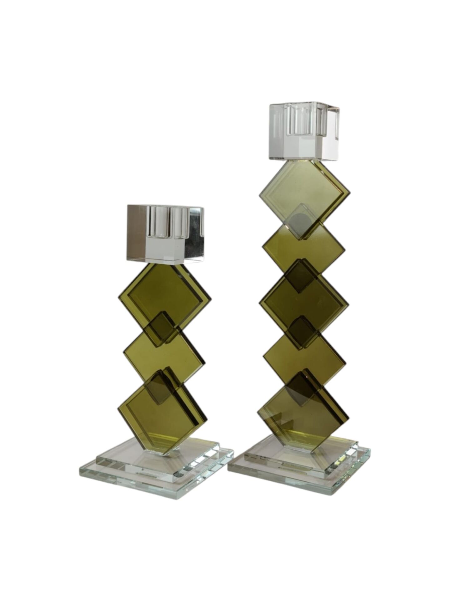 Puzzle Şamdan Set - Yağ Yeşili