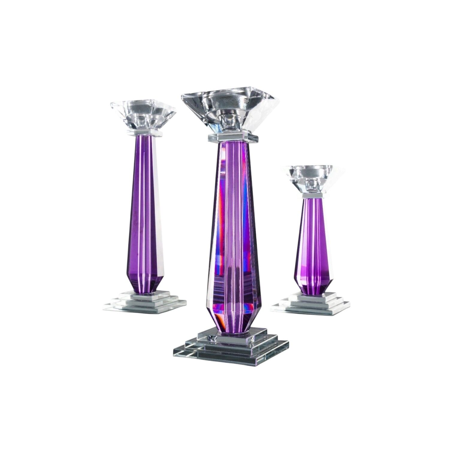 3'lü Baba Şamdan - Mor