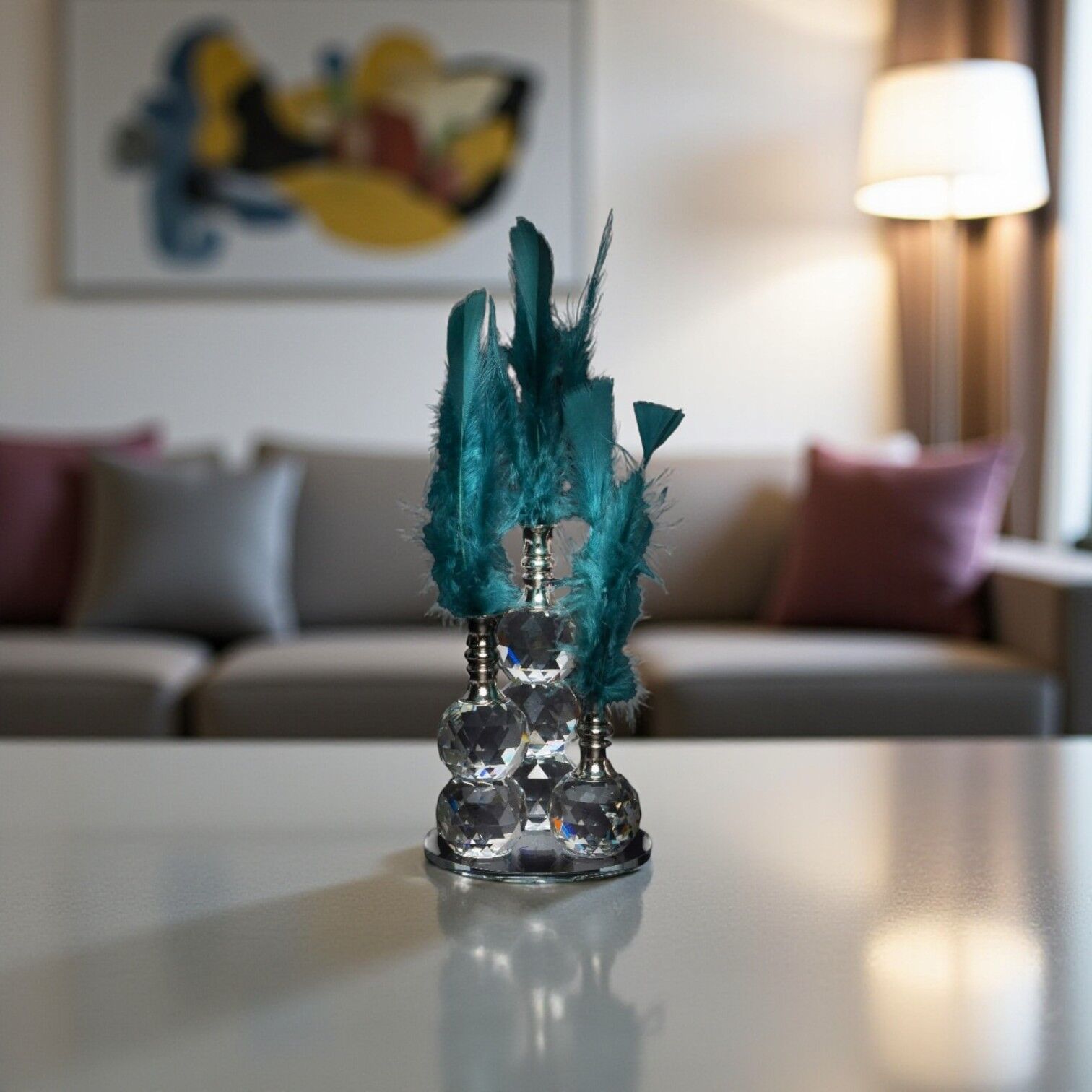 Tek Taban Gümüş Detaylı Tüylük - Yeşil