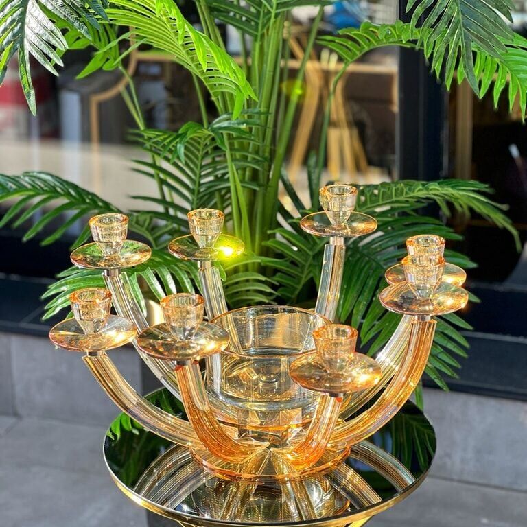 8 Kollu Kristal Şamdan - Bal