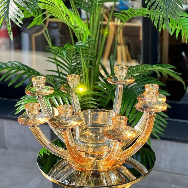 8 Kollu Kristal Şamdan - Bal