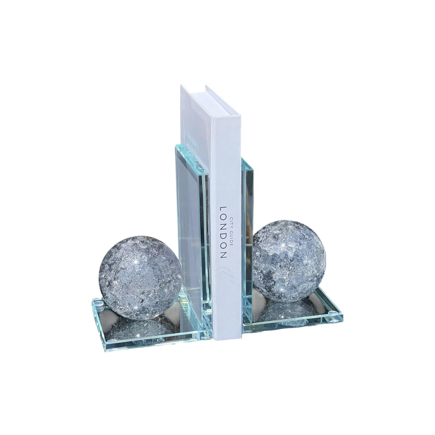 L Kırık Küre Kitap Tutucu - Füme