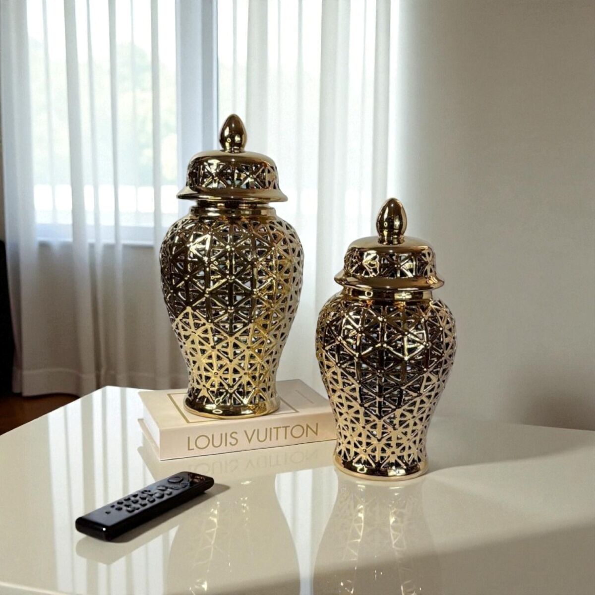 Kaplama Delikli Küp Set - Altın