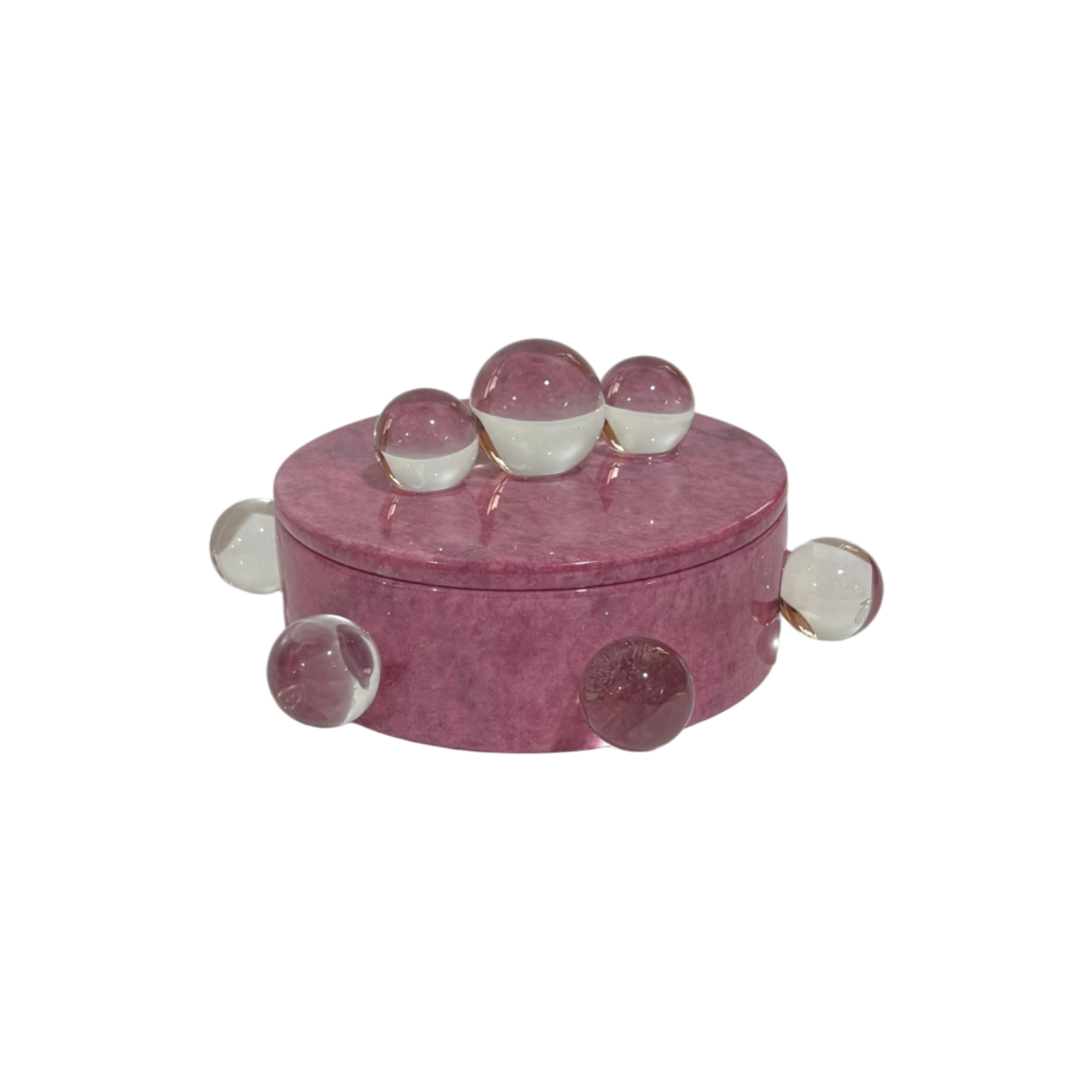 Kristal Detaylı Mermer Kutu - Pembe