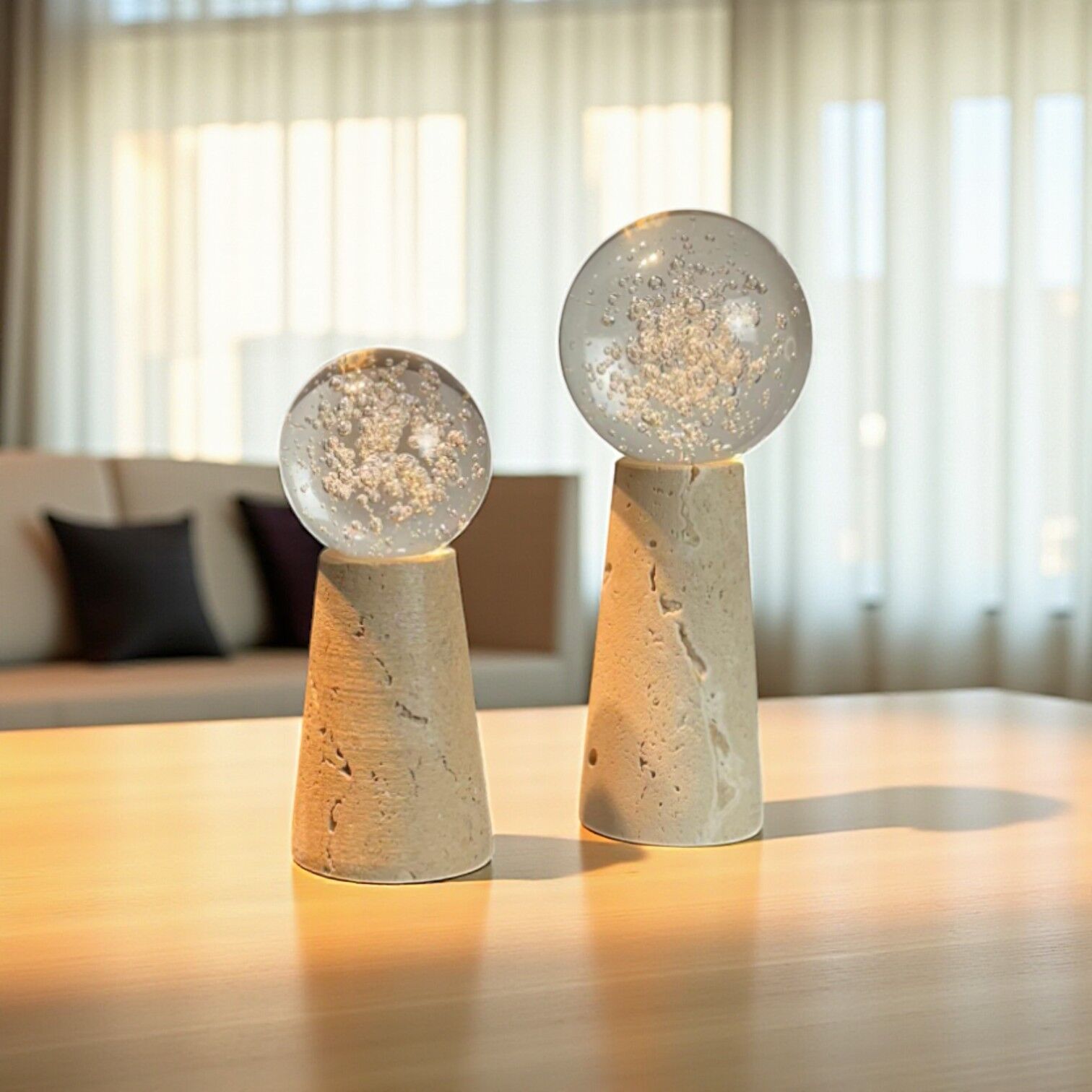 Traverten Küre Obje Set